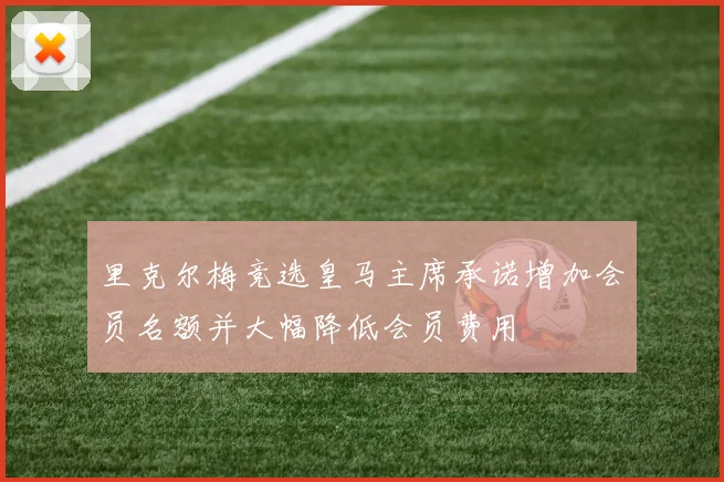 里克尔梅竞选皇马主席承诺增加会员名额并大幅降低会员费用